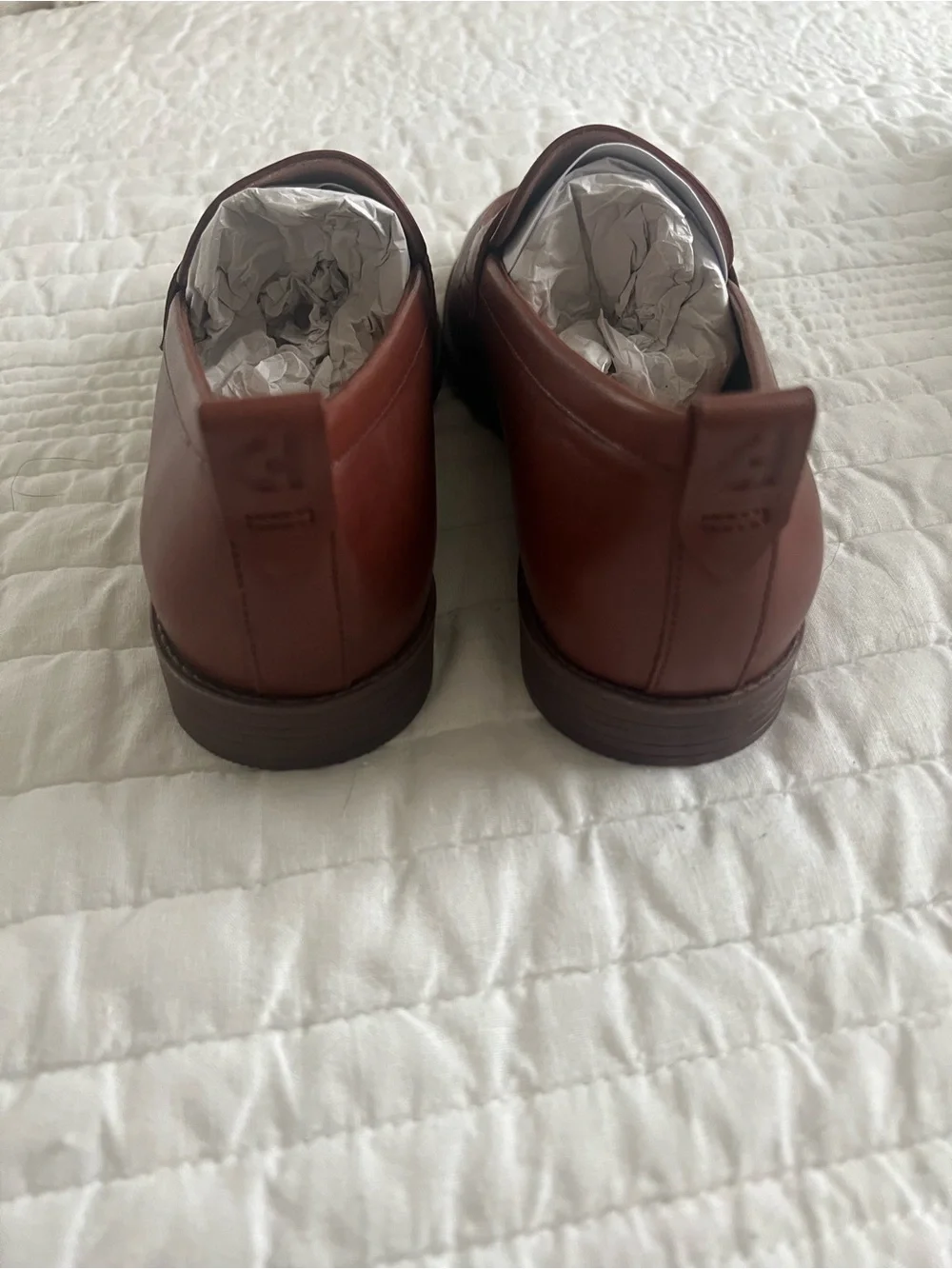 Cole Haan Stassi Mahogany Brown Leather Penny Loafers